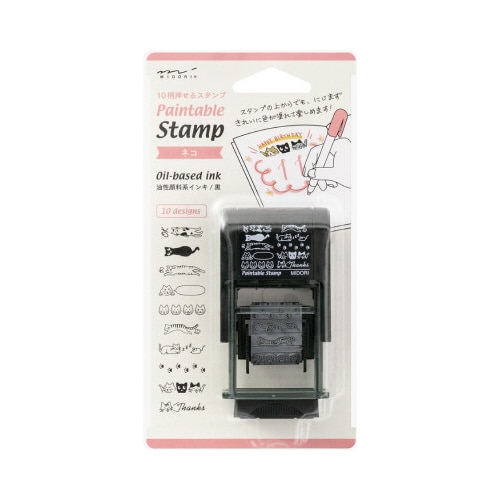 スタンプ 回転印 ネコ柄