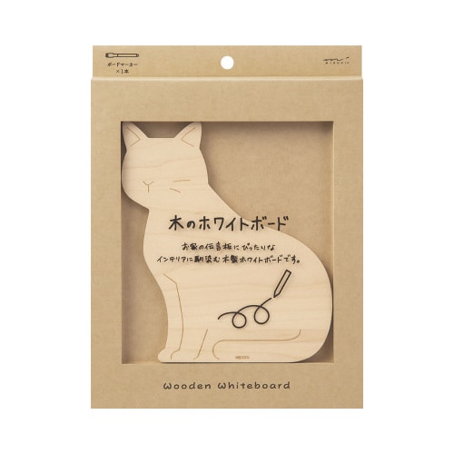 ホワイトボード<M> 木製 猫柄