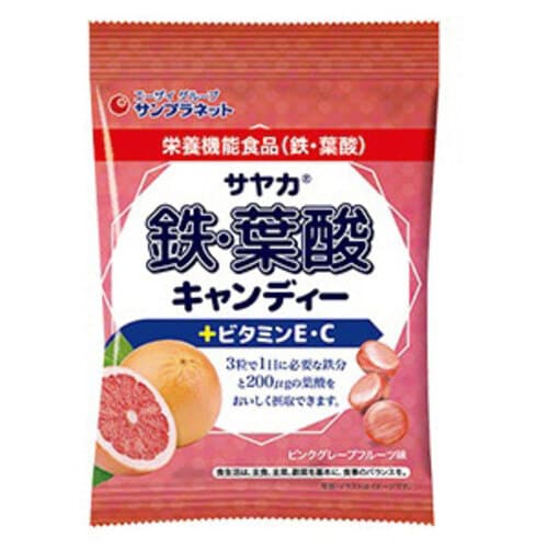 サヤカ鉄葉酸キャンディーピンクgフルーツ 65g