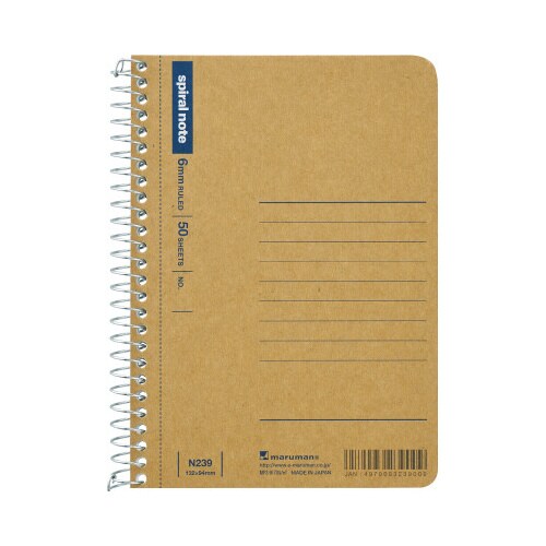 ノート A6変型 クラフト表紙×10