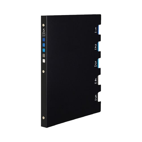 バインダーノートB5ファイブチャートライトA黒×4