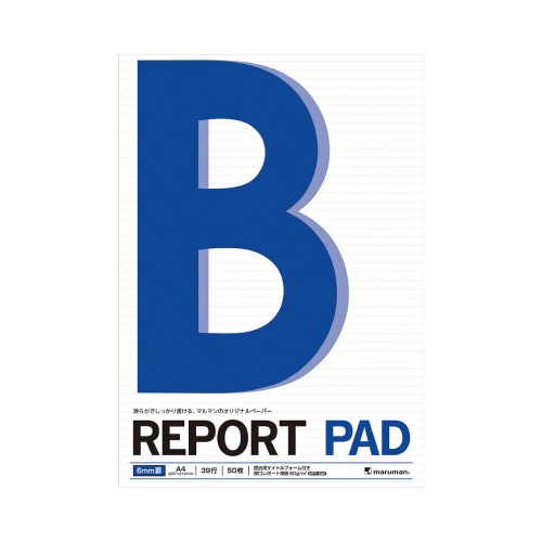 レポートパッド A4 メモリ入6mm罫