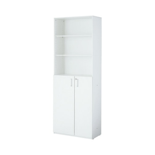 SK木製シェルフ 6段 下3段両開き WH