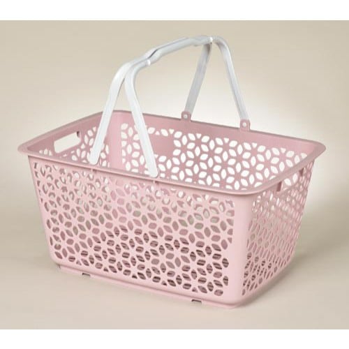 ハンドル積み重ねバスケット ピンク
