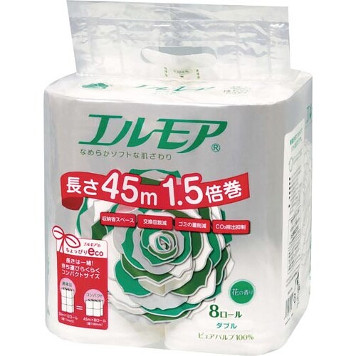 エルモア 1.5倍巻トイレット ダブル45m×4