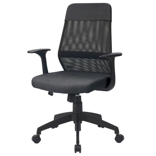 ミドルバックメッシュチェア肘付 ブラック4脚以上