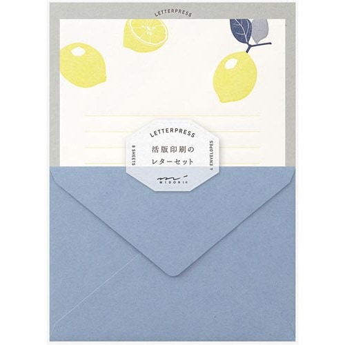 レターセット 活版 レモン柄 86476