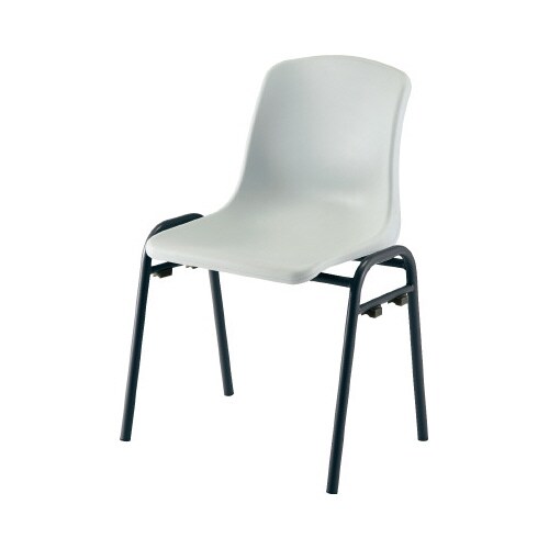 SK再生樹脂スタッキングチェア ライトグレー