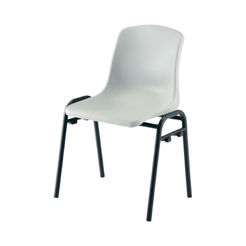 SK再生樹脂スタッキングチェアLグレー4脚以上