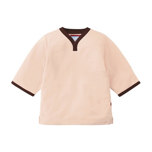 検診衣(3L)301−43(サーモン×ブラウン)