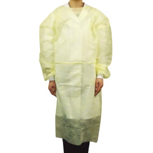 アイソレーションガウン 紐タイプ イエロー