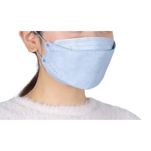 ニュアンスカラー立体マスク 30枚入 青×9