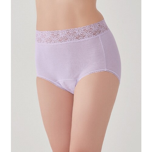 ウエストレース深ばき安心ショーツ パープル LL