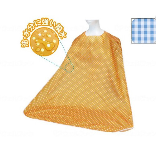 ふわ軽!食事用エプロン チェック柄ブルー×7