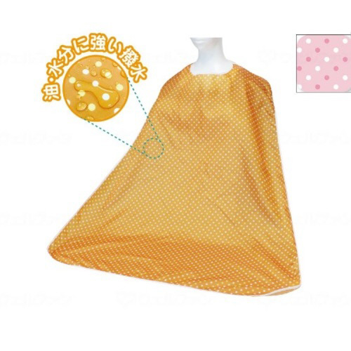 ふわ軽!食事用エプロン ドット柄ピンク×7