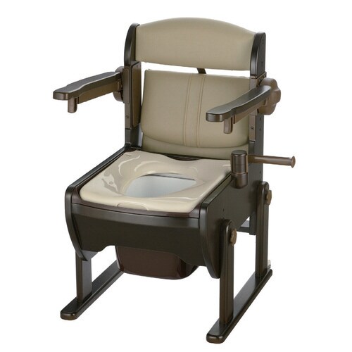 木製トイレきらく 肘掛跳上N 普通便座