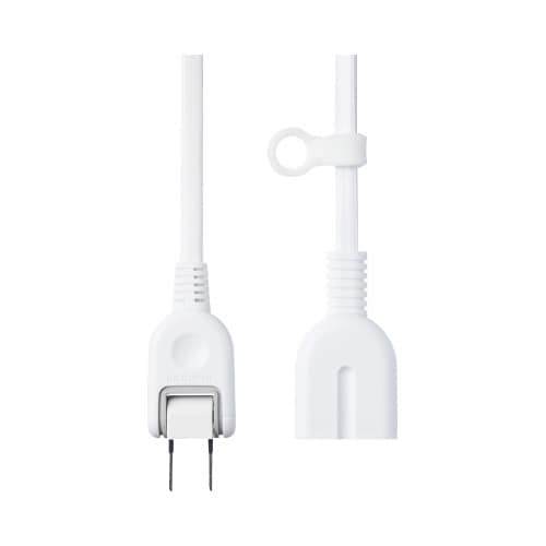 エレコム 延長コード 2ピン 2m ホワイト