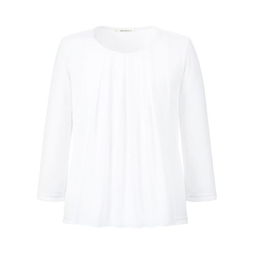 シフォン切替七分袖ニットBCK7107ホワイト3L