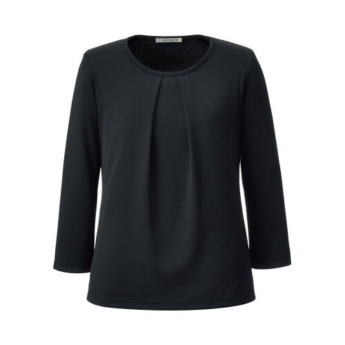 タック切替七分袖ニットBCK7106ブラック3L