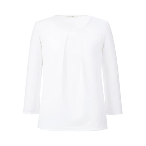 タック切替七分袖ニットBCK7106ホワイト3L