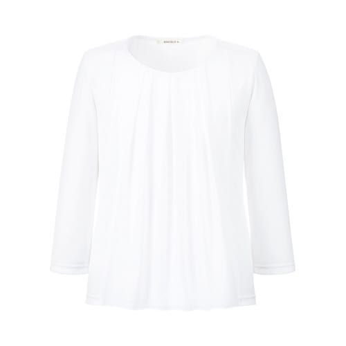 シフォン切替七分袖ニットBCK7107ホワイトM