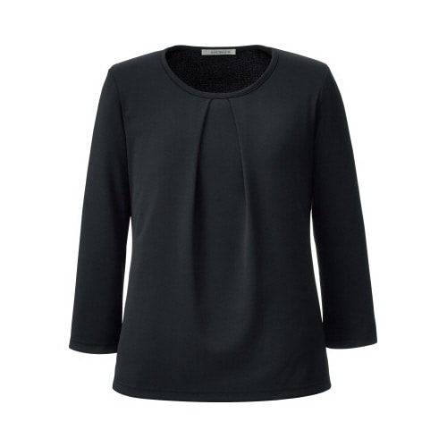 タック切替七分袖ニットBCK7106ブラックLL