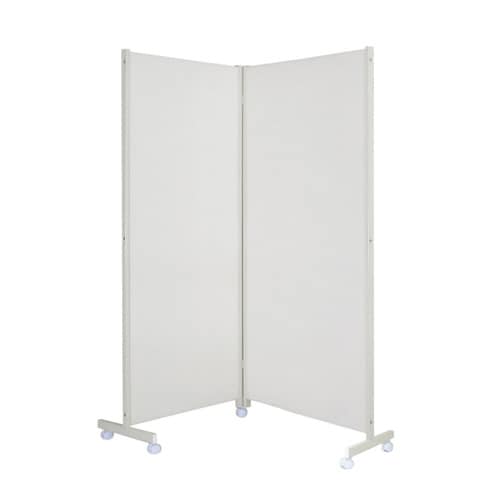 キャスター付パーティションH180 ホワイト2連