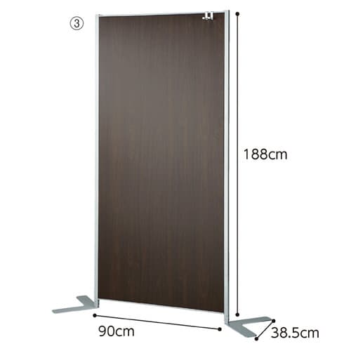 パネルタイプパーティション H188cm ブラウン