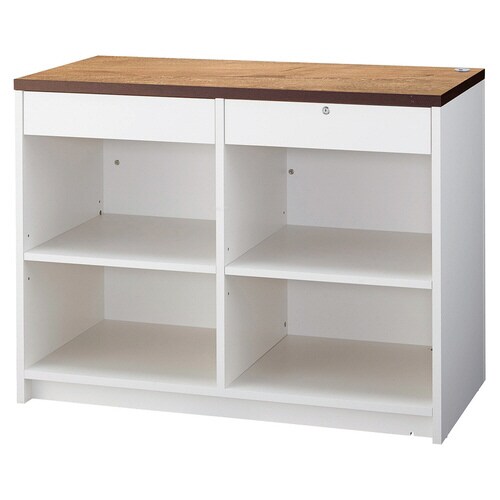 バイカラーカウンターW120 天板ラスティック柄