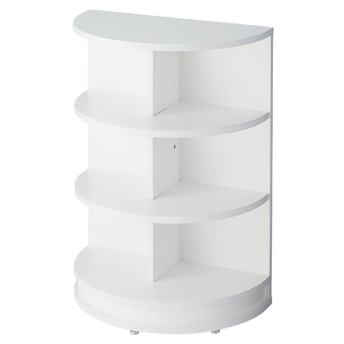 木製半円型ディスプレイ台 白