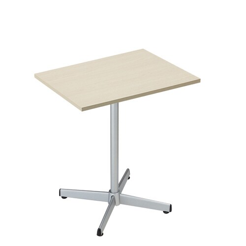 カフェテーブル ホワイトウッド シルバー脚