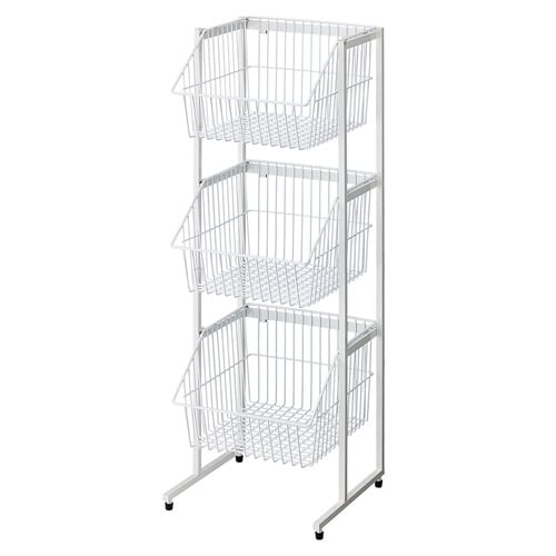 ネットカゴ3段スタンド 白