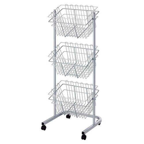 3段投げ込みバスケット(スチールカゴ) 角型