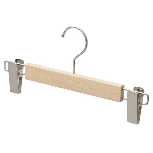 木製ボトムハンガー(ブナ材)木地 外型クリップ付