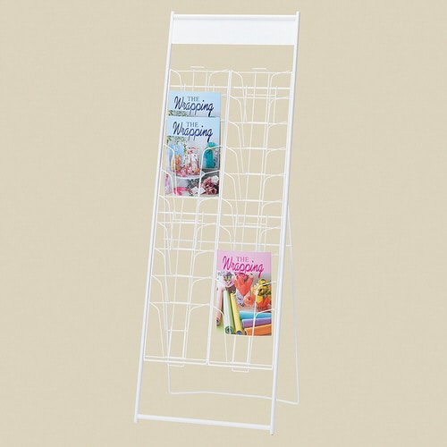 カタログスタンドA4 10段 ホワイト 2列