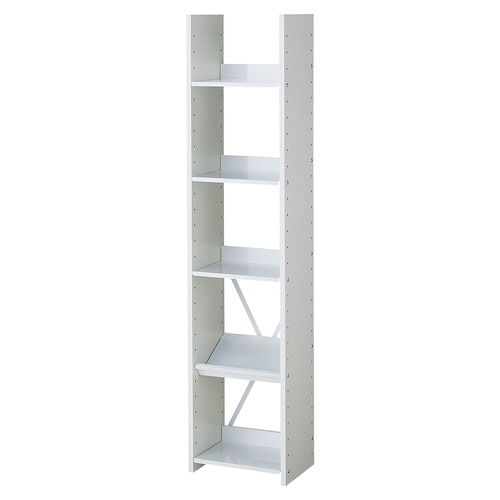 可動棚オープンラック5段 ホワイト W40cm