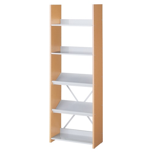 可動棚オープンラック5段 ナチュラル W60cm