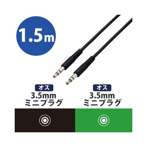 ステレオミニプラグ 1.5m ブラック