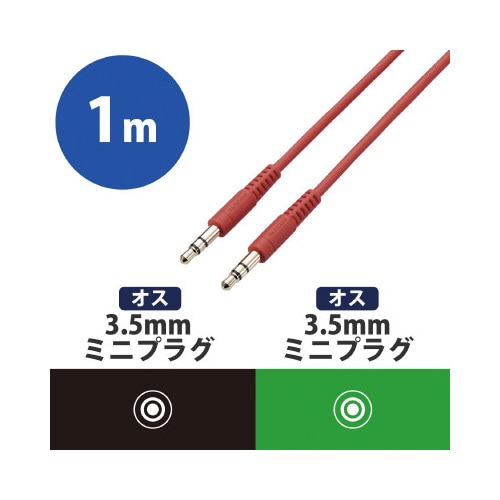 ステレオミニプラグ 1m レッド