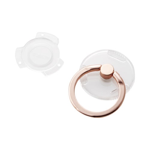 スマホリング クリア ピンク