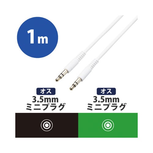 ステレオミニプラグ 1m ホワイト