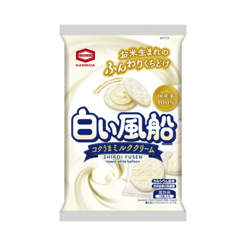 白い風船ミルククリーム15枚×3