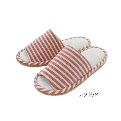 杢ニットボーダー外縫いMレッド