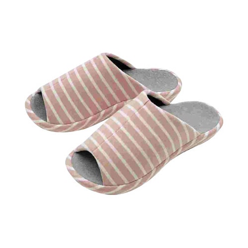 ボーダーニット/パイル3DMピンク