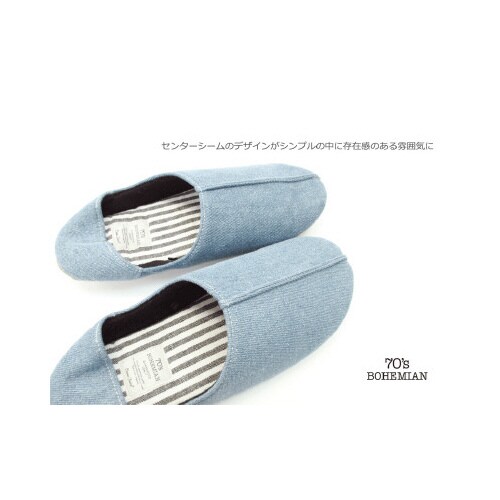 デニムバブーシュLブルー