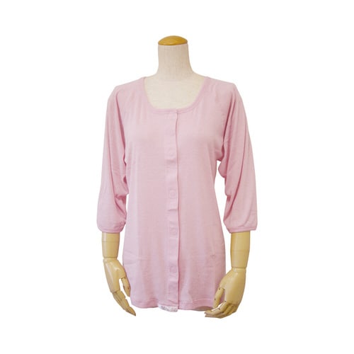 婦人七分袖(縫目外・ワンタッチ) LL 杢ピンク