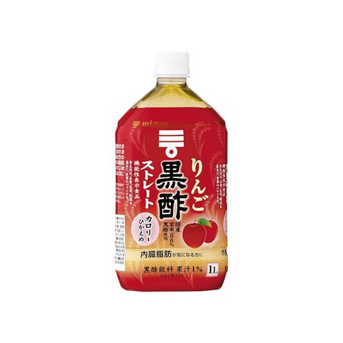 ミツカン りんご黒酢 ストレート 1L ×12