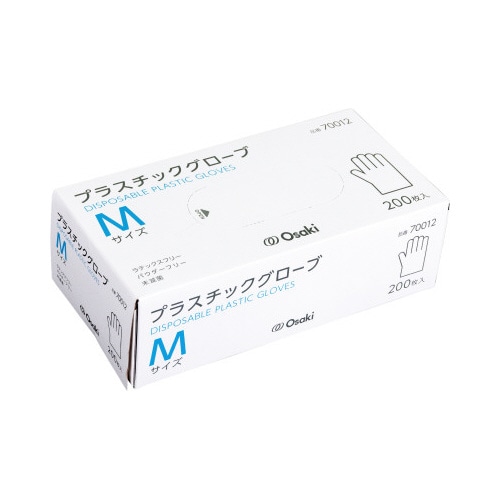 オオサキ プラスチックグローブ Mサイズ ×12箱