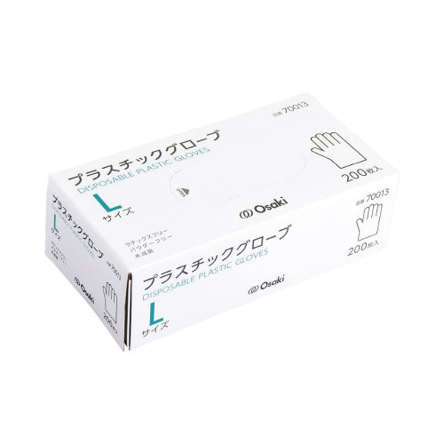 オオサキ プラスチックグローブ Lサイズ ×12箱