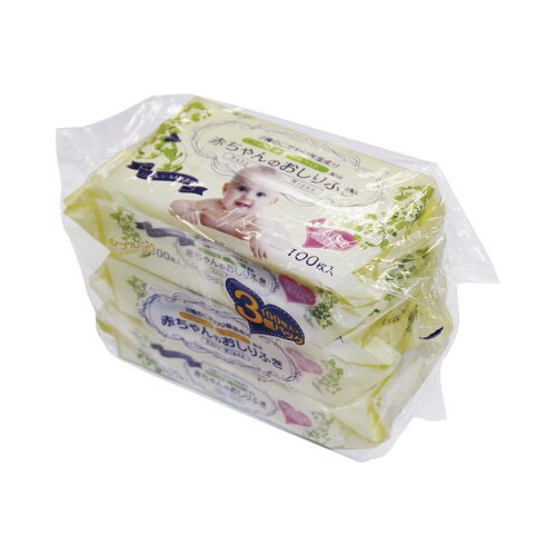 保湿成分配合赤ちゃんのおしりふき100枚3P×24